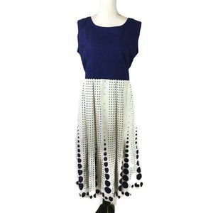 Rachel Riley Franc Dress  XL Navy Polka Dots